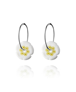 Flower hoop earrings