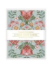 Load image into Gallery viewer, Kaleidoflora Blue 4pk Greeting Card Set
