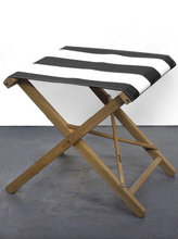 Load image into Gallery viewer, Teak stool - Block Stripe Synthetic
