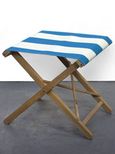 Load image into Gallery viewer, Teak stool - Block Stripe Synthetic
