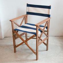 Load image into Gallery viewer, Teak Director Chair | Block Stripe
