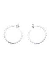 Load image into Gallery viewer, Frill Hoops Silver Earrings
