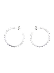 Frill Hoops Silver Earrings