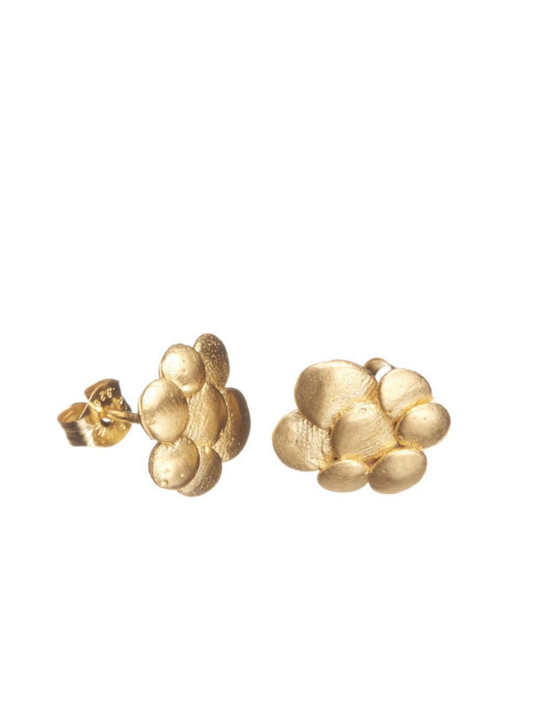 Gold Pebble Stud Earrings