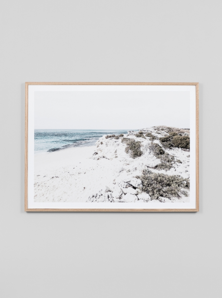 Blue Bay Scape Framed Photographic Print
