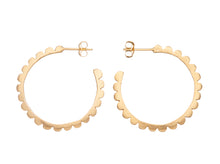 Load image into Gallery viewer, Frill Hoops Gold Earrings
