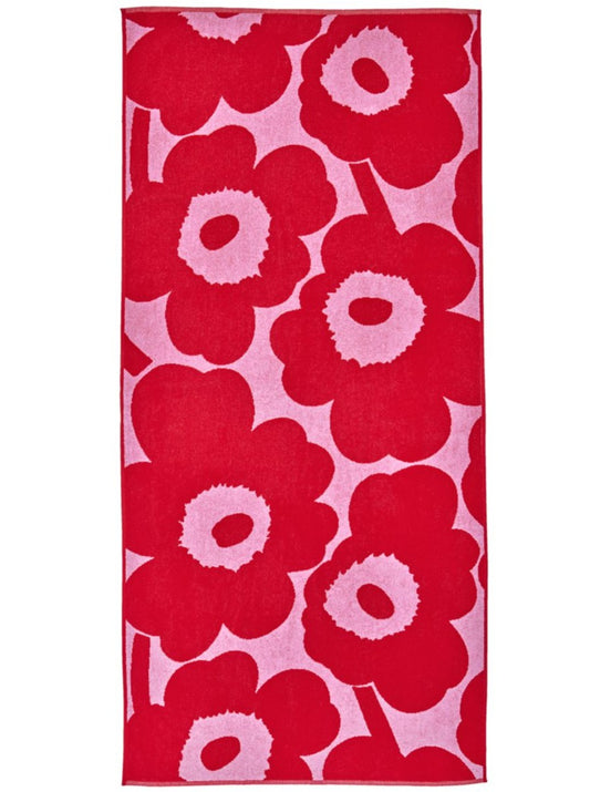 Unikko Bath Towel | Red Pink