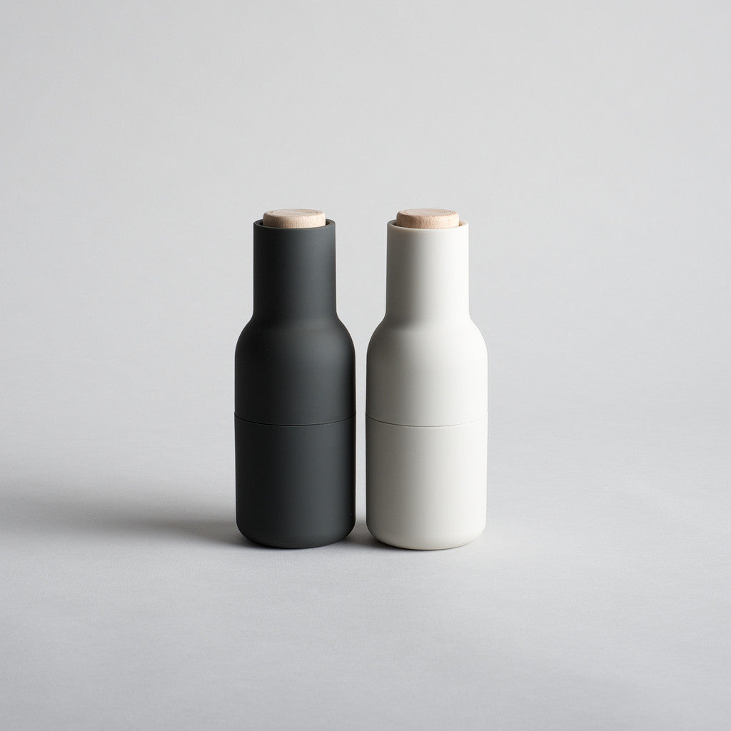 Bottle Grinder | Ash & Carbon with Beech Lid