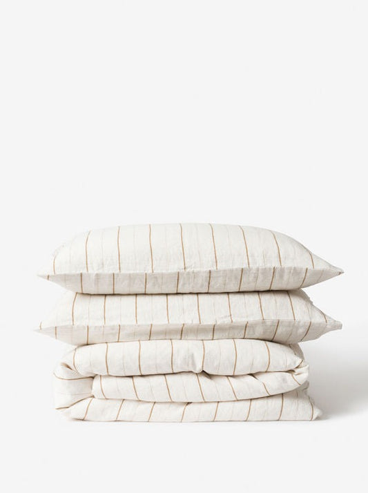 Monday Linen Queen Duvet Cover | Chalk/Miso