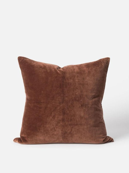 Cotton Velvet Cushion Cover | Brick