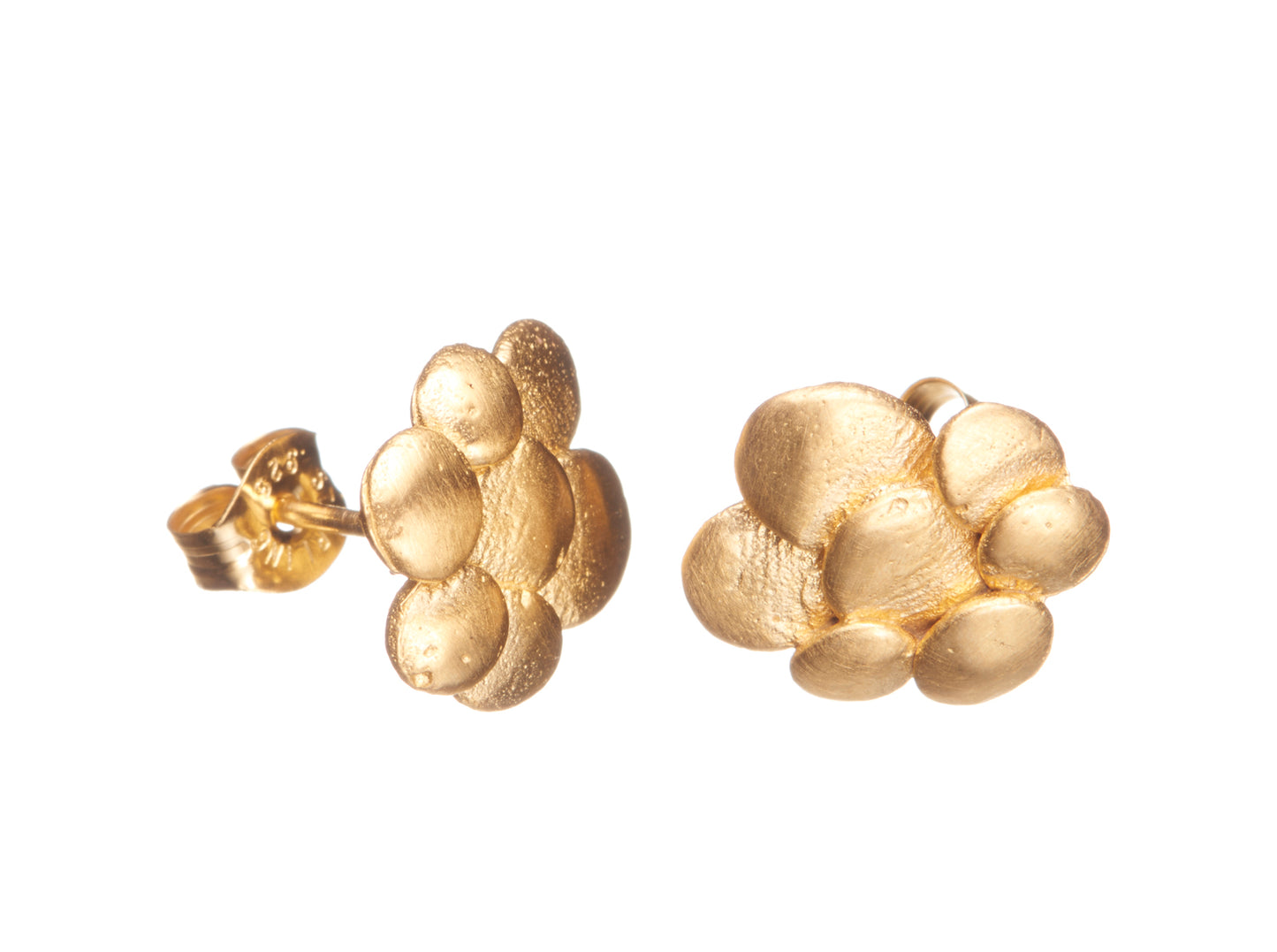 Gold Pebble Stud Earrings